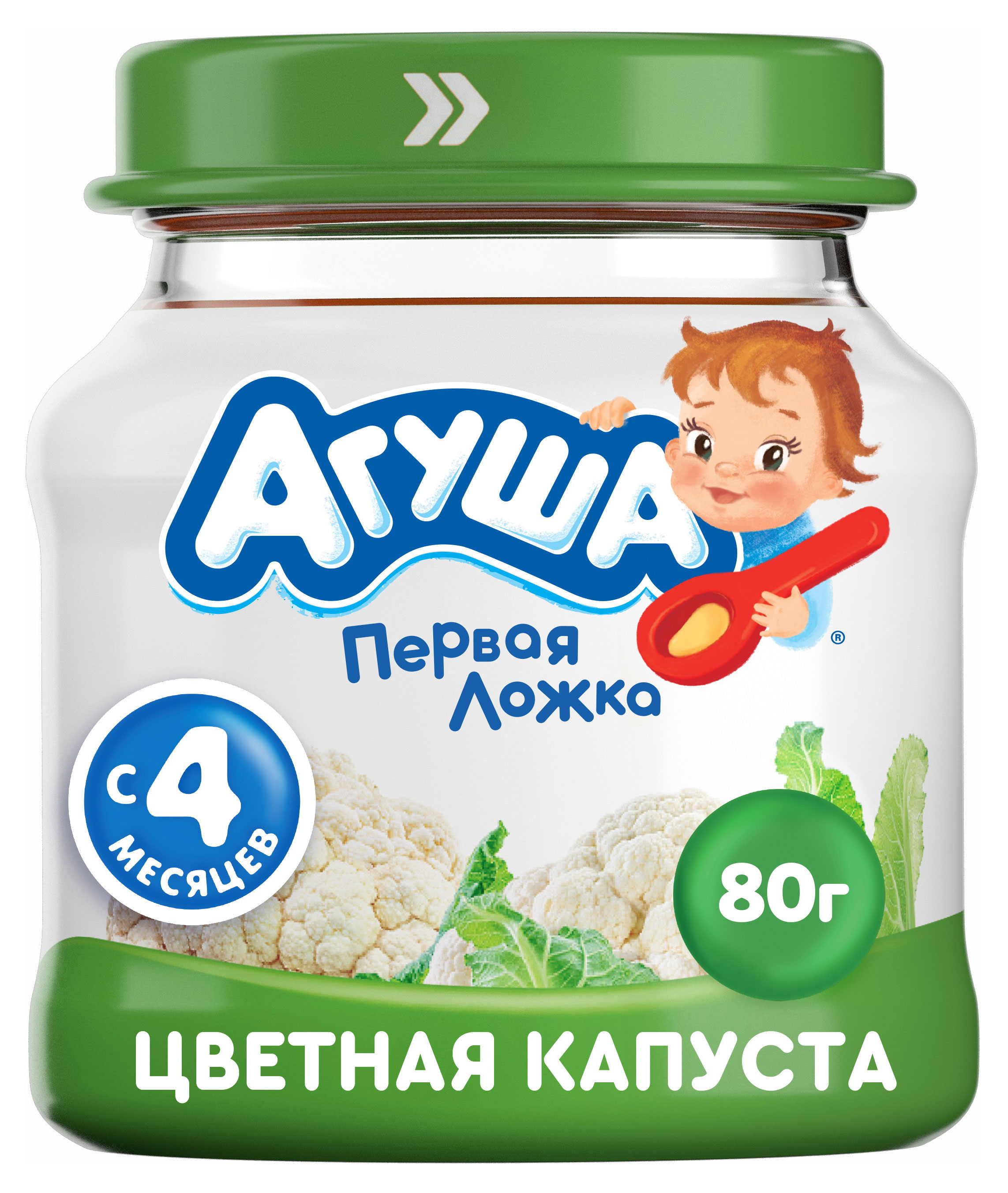 

Пюре Агуша Первая ложка цветная капуста с 4 мес., 80 г