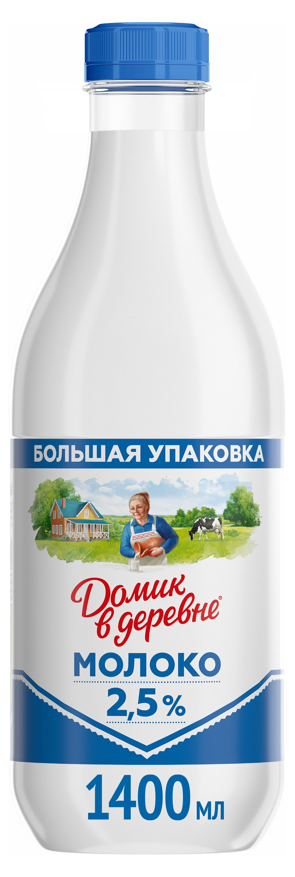 

Молоко питьевое Домик в деревне пастеризованное 2,5% БЗМЖ, 1,4 л