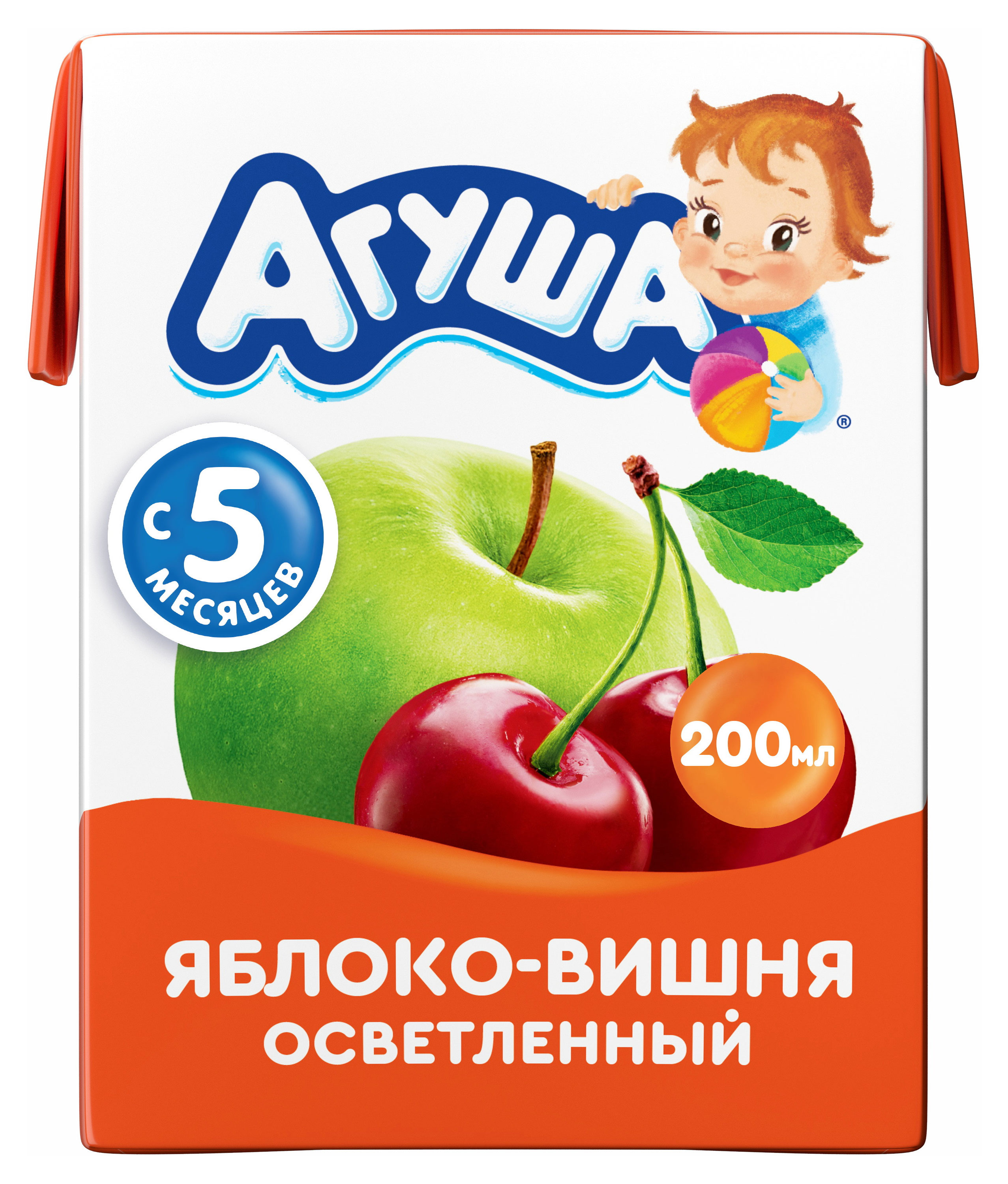 

Сок Агуша Яблоко и вишня с 5 месяцев, 200 мл