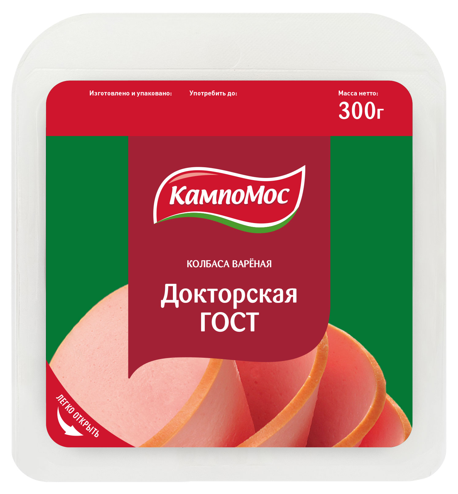 

Колбаса КампоМос Докторская ГОСТ нарезка, 300 г