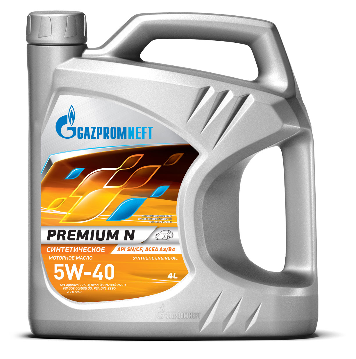 

Масло моторное синтетическое Gazpromneft Premium N 5W-40, 4 л