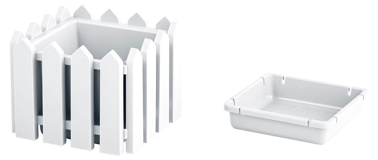 Изображение товара Кашпо для цветов Элластик-Пласт Лардо 19x19 см белое