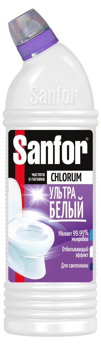 

Чистящее средство для ванн и унитазов Sanfor Chlorum с хлором, 750 г