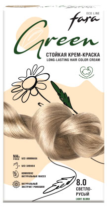 

Крем-краска стойкая для волос Fara Eco Line Green 8.0 светло-русый