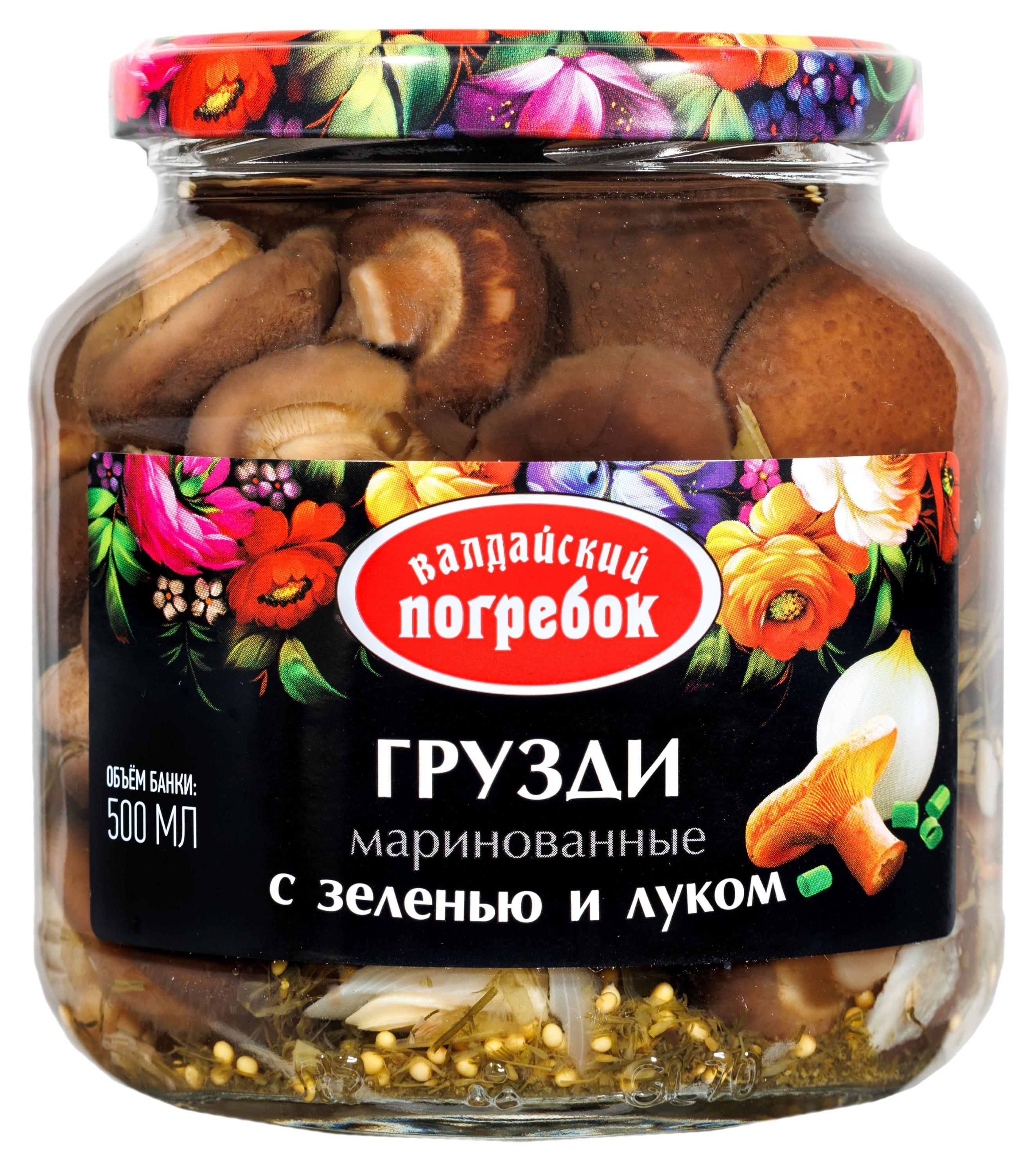 

Грузди маринованные Валдайский Погребок с зеленью и луком, 500 мл