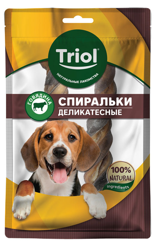 

Лакомство для собак Triol спиральки деликатесные говядина, 40 г