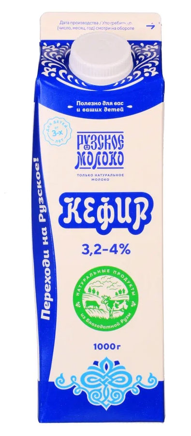 Изображение товара Кефир «Рузский» 3,2-4% БЗМЖ, 1 л