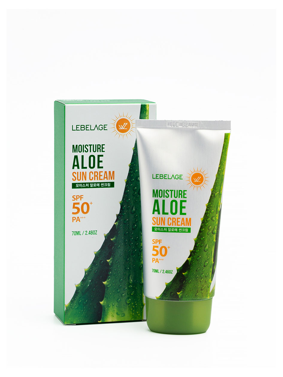 

Крем для лица солнцезащитный Lebelage с экстрактом алоэ Moisture Aloe Sun Cream SPF50+PA+, 70 мл