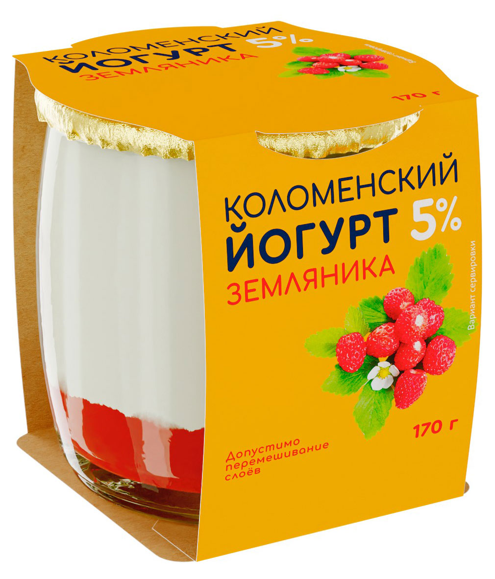 

Йогурт Коломенский с земляникой 5% БЗМЖ, 170 г