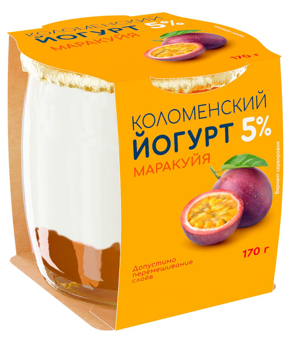 

Йогурт Коломенский Маракуйя 5% БЗМЖ, 170 г
