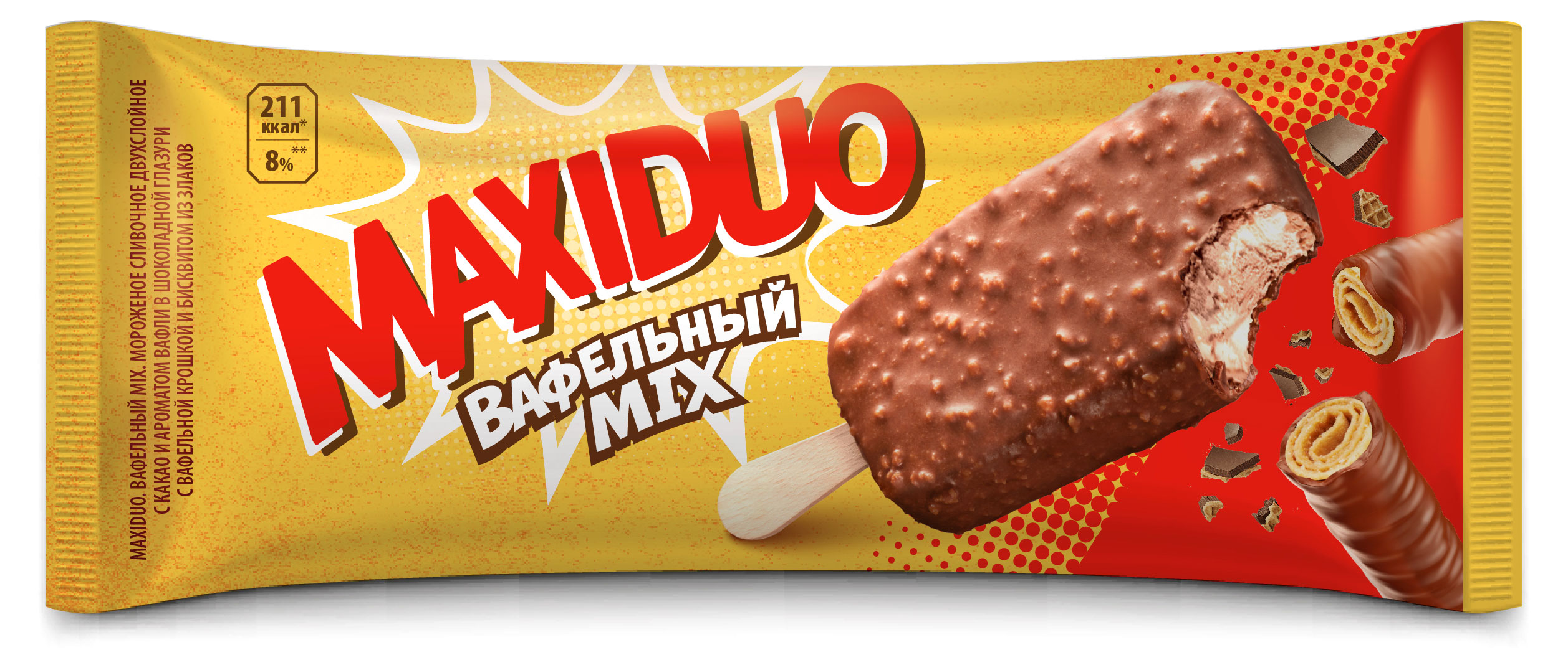 

Мороженое Maxiduo вафельный mix БЗМЖ, 63 г