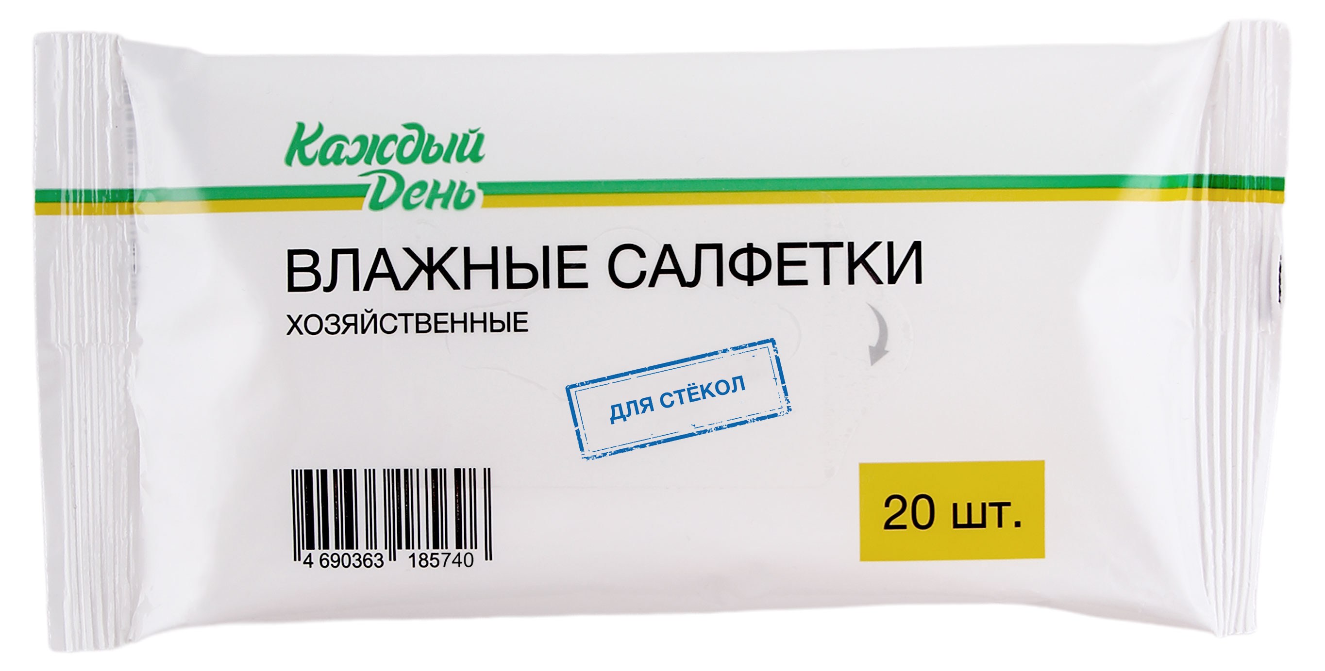 

Влажные салфетки Каждый День для стекол, 20 шт