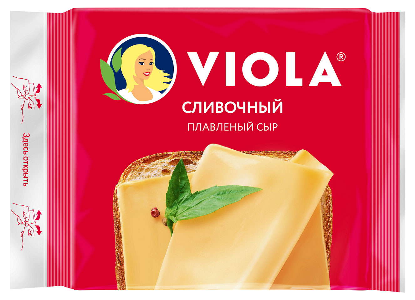 Изображение товара Сыр плавленый тостовый Viola сливочный слайсы 45% БЗМЖ, 140 г
