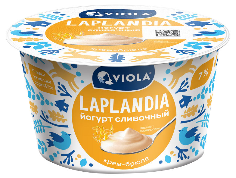 

Йогурт сливочный со вкусом крем-брюле Viola Laplandia 7% БЗМЖ, 180 г
