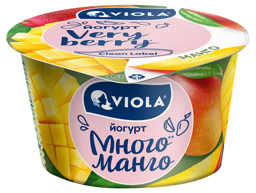

Йогурт Viola Very Berry ложковый c манго 2.6% БЗМЖ, 180 г