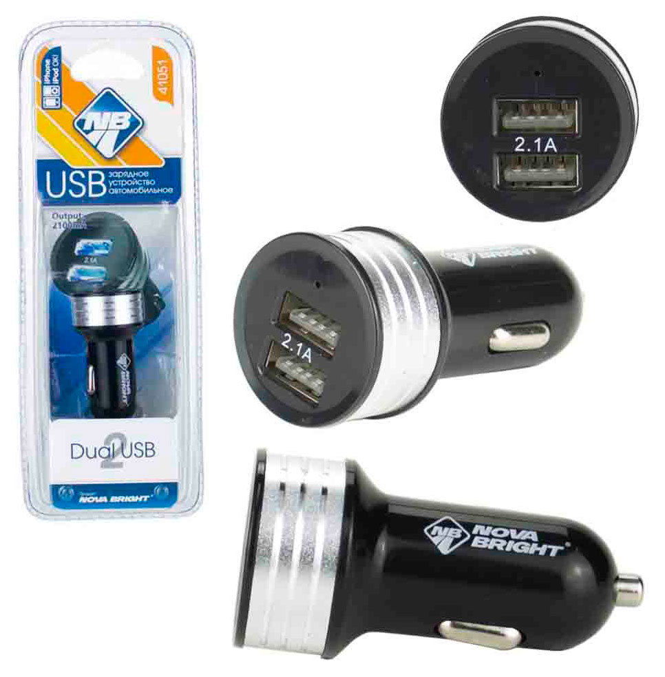 

Устройство зарядное Nova Bright USB 2100 мА, 12/24В