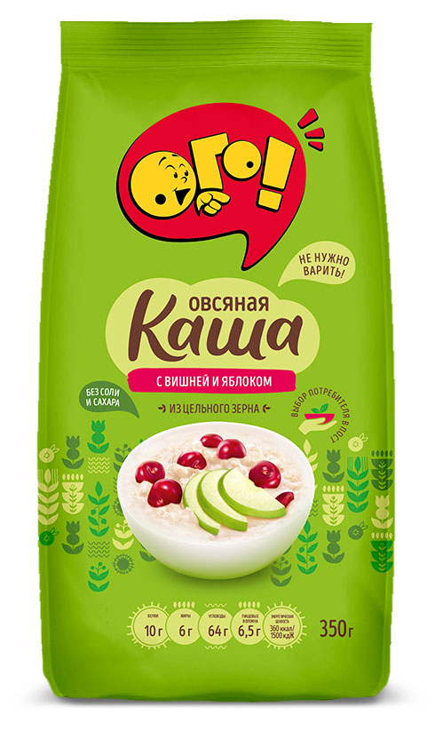 

Каша овсяная ОГО! с вишней и яблоком, 350 г