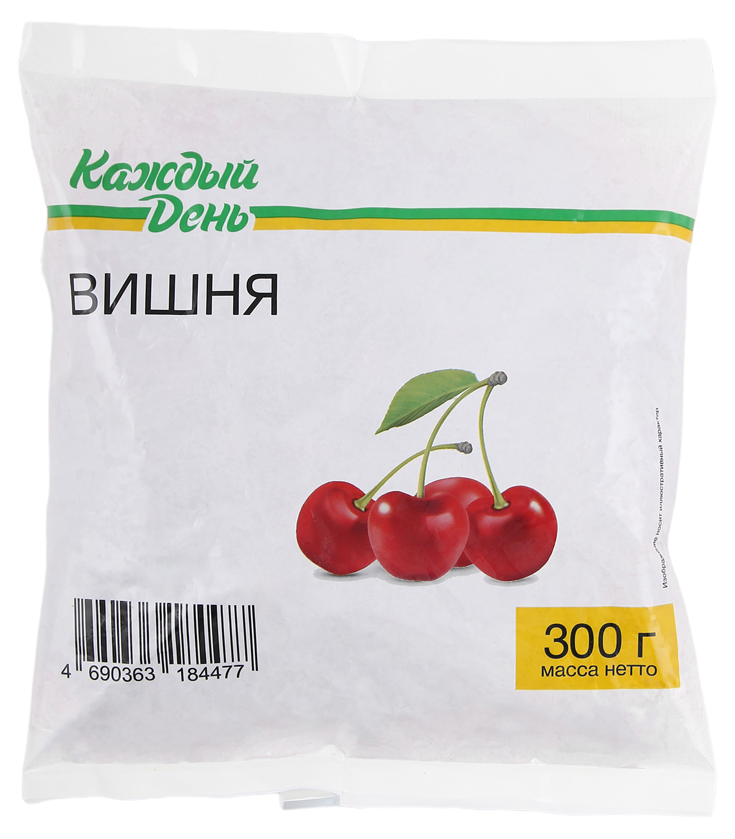 Изображение товара Замороженная вишня без косточек 300 г Ягодная смесь Каждый день