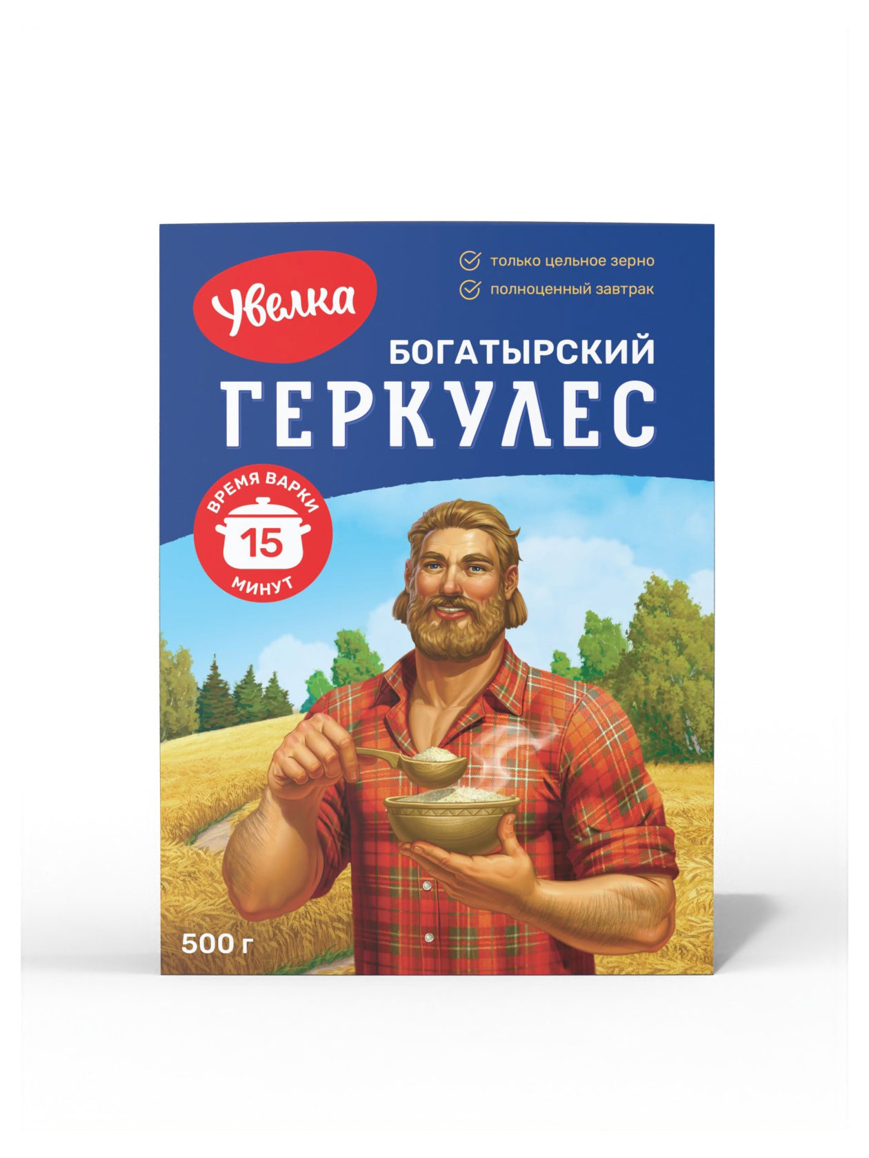 Изображение товара Хлопья овсяные «Увелка» Геркулес Богатырский 15 минут, 500 г
