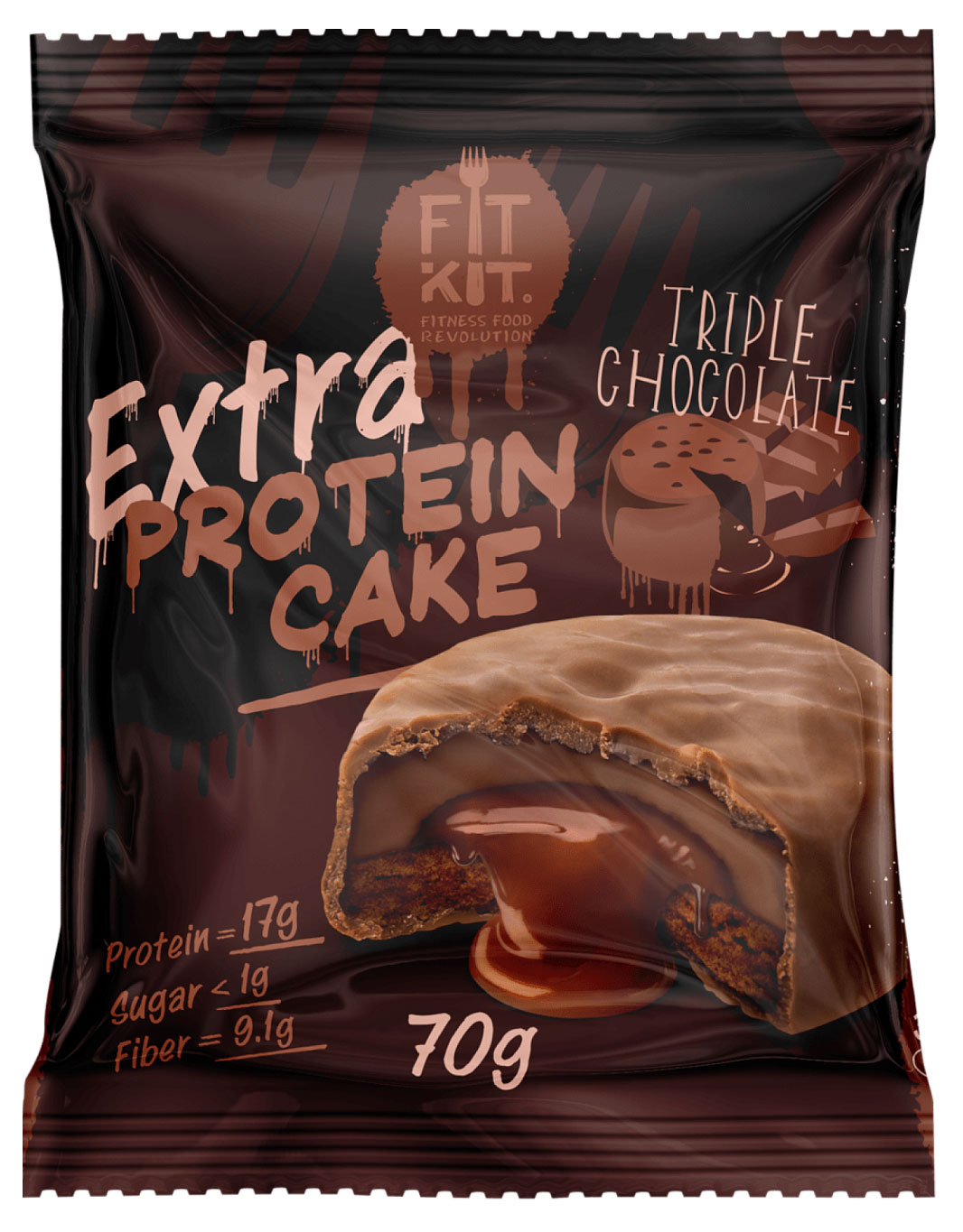 

Кейк протеиновый Fitkit Protein Cake Extra тройной шоколад, 70 г