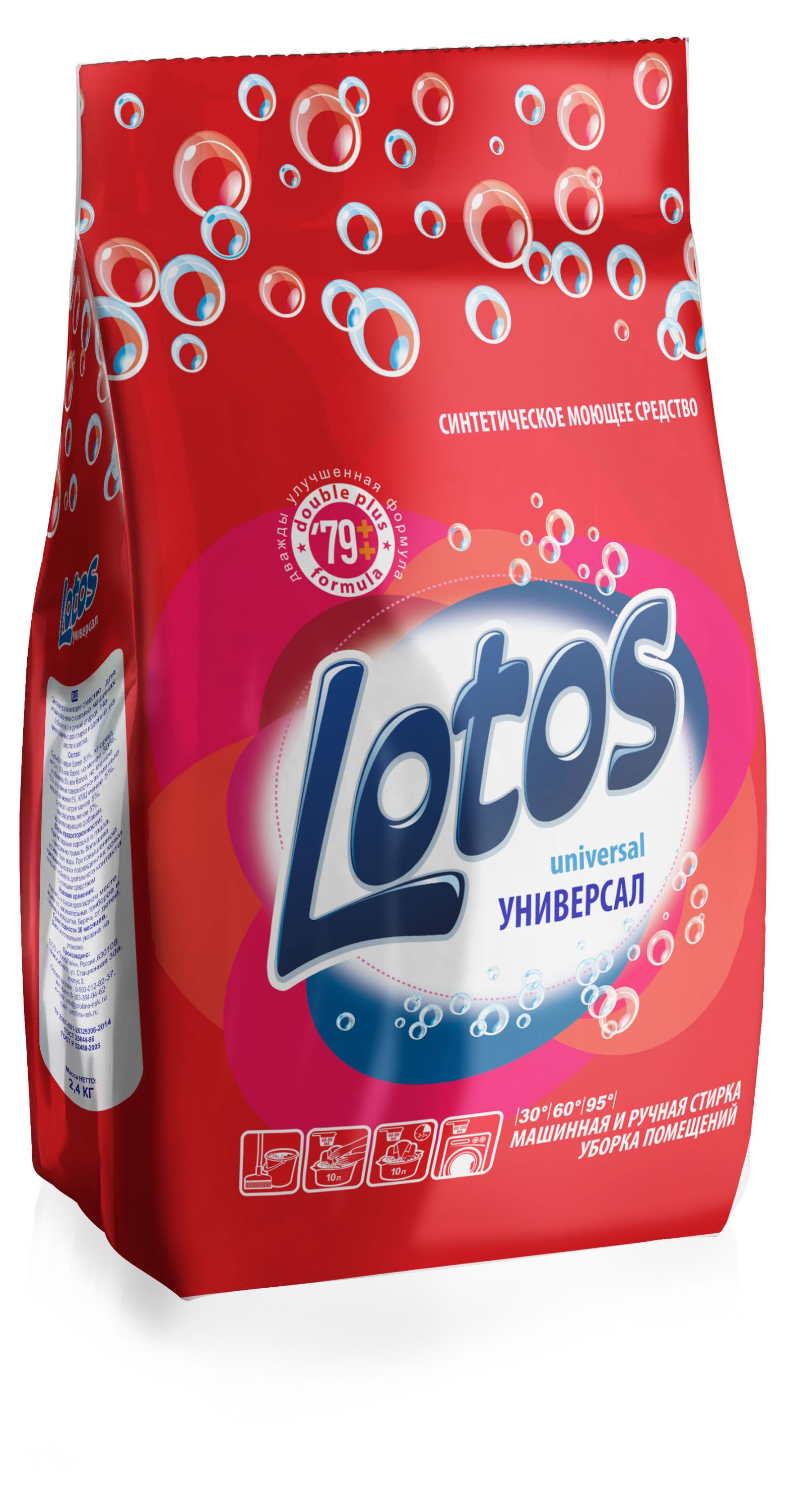 

Стиральный порошок Lotos Универсальный для всех видов тканей, 2,4 кг