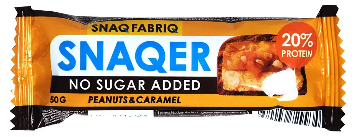 

Батончик протеиновый Snaq Fabriq глазированный с арахисом и карамелью, 50 г