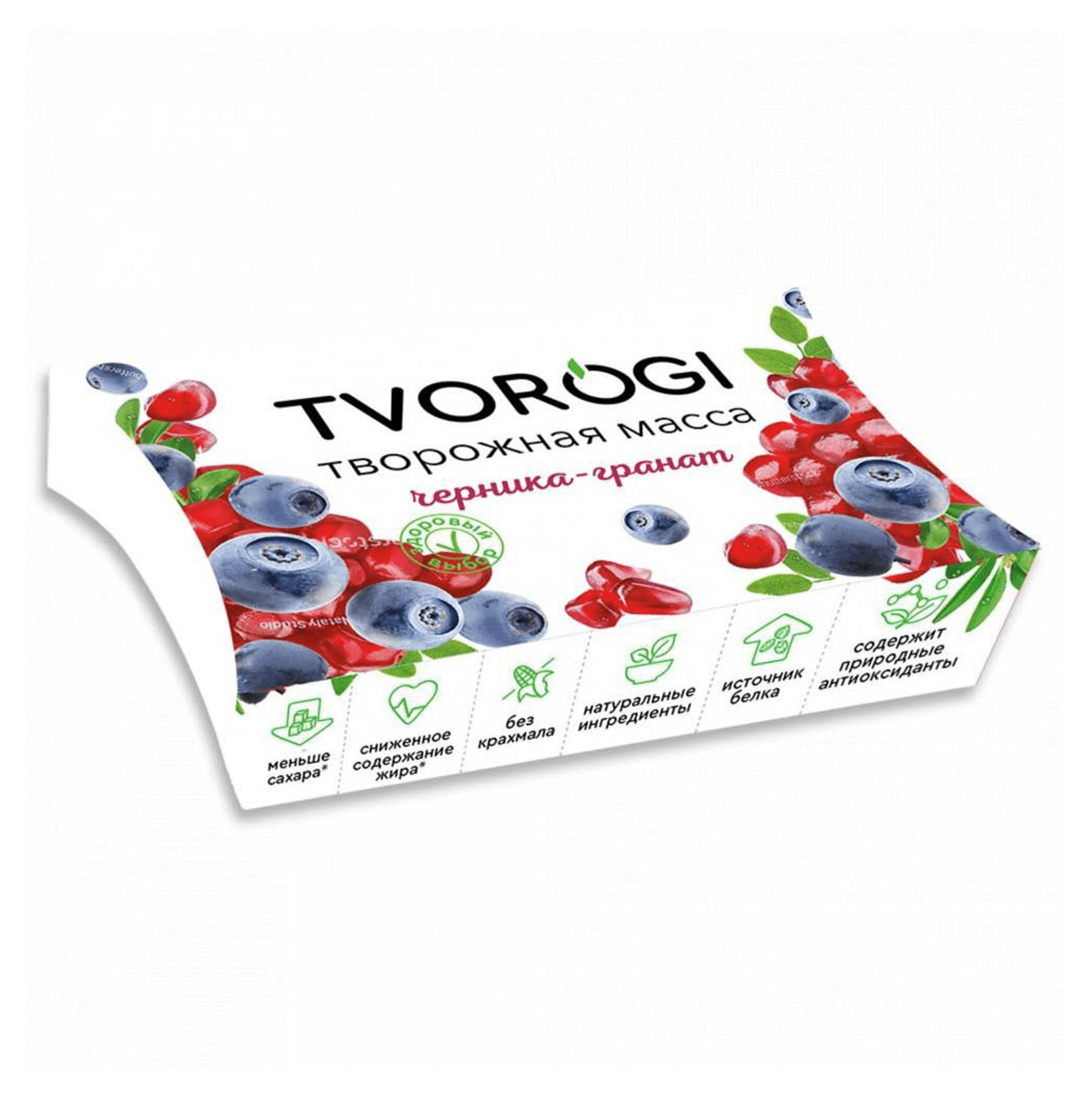 

Масса творожная Tvorogi черника-гранат 3,5% БЗМЖ, 170 г