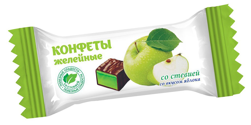 

Конфеты желейные Покровск со вкусом яблока со стевией, вес