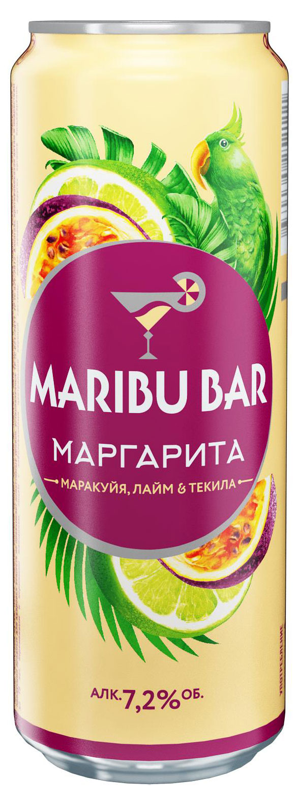 

Коктейль слабоалкогольный Maribu Bar Маргарита Маракуйя газированный 7,2% 0,45 л