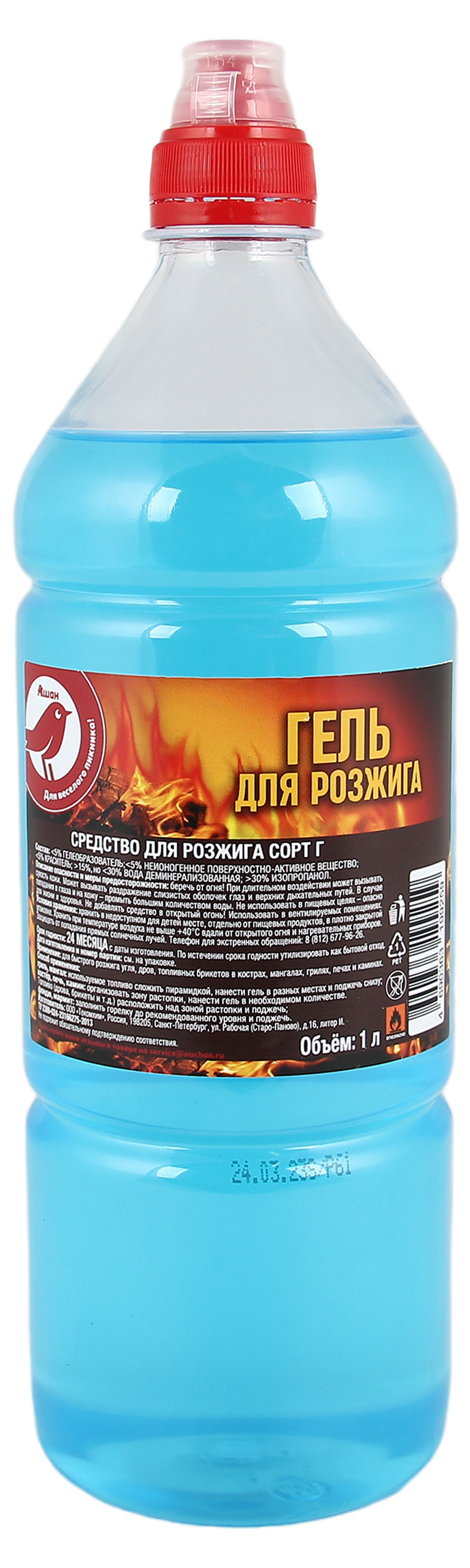 

Гель АШАН Красная птица для розжига, 1 л