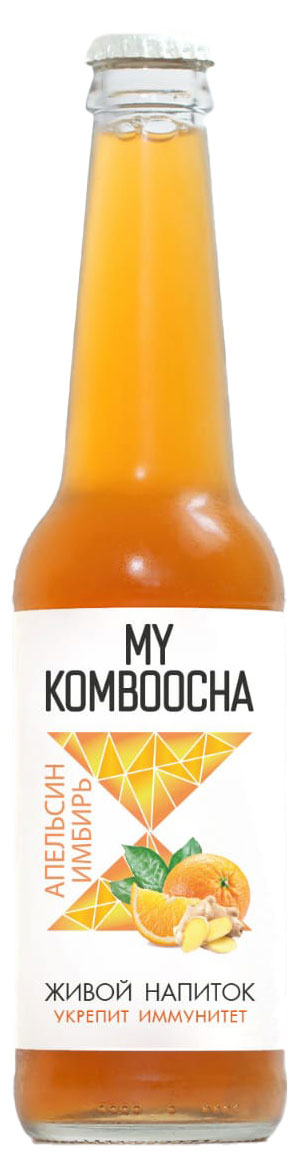 

Напиток My Komboocha Комбуча Апельсин-Имбирь безалкогольный на чайном грибе охлажденный, 330 мл