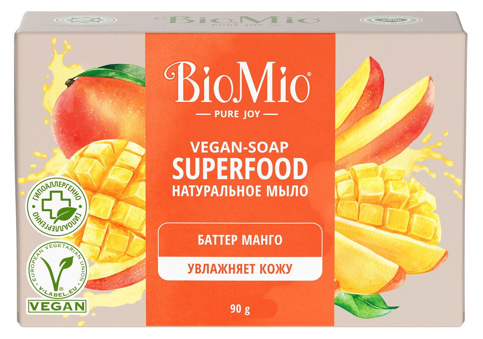 

Мыло твердое BioMio Манго увлажняющее, 90 г