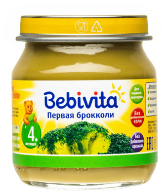 

Пюре Bebivita Первая брокколи с 5 мес., 100 г