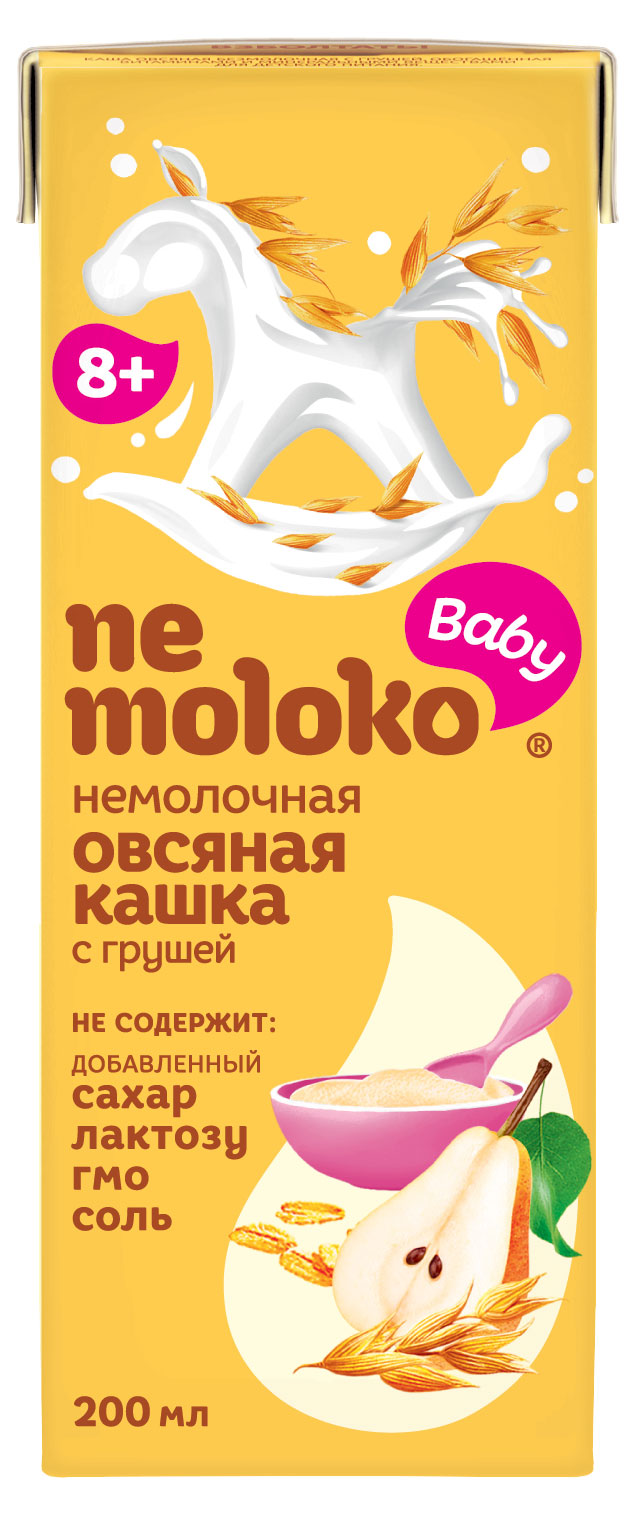 

Каша безмолочная Nemoloko овсяная с грушей без варки с 8 мес, 200 мл