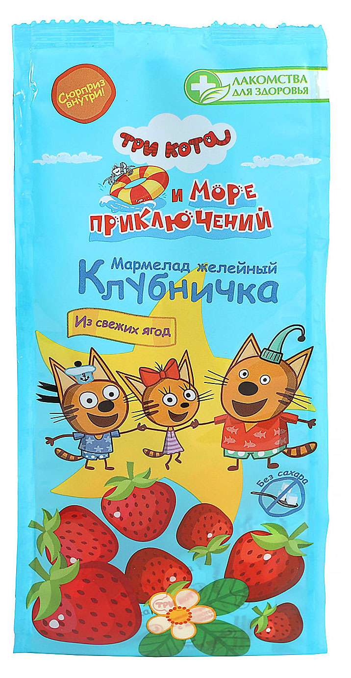 

Мармелад желейный Лакомства для здоровья Клубничка Три Кота, 105 г