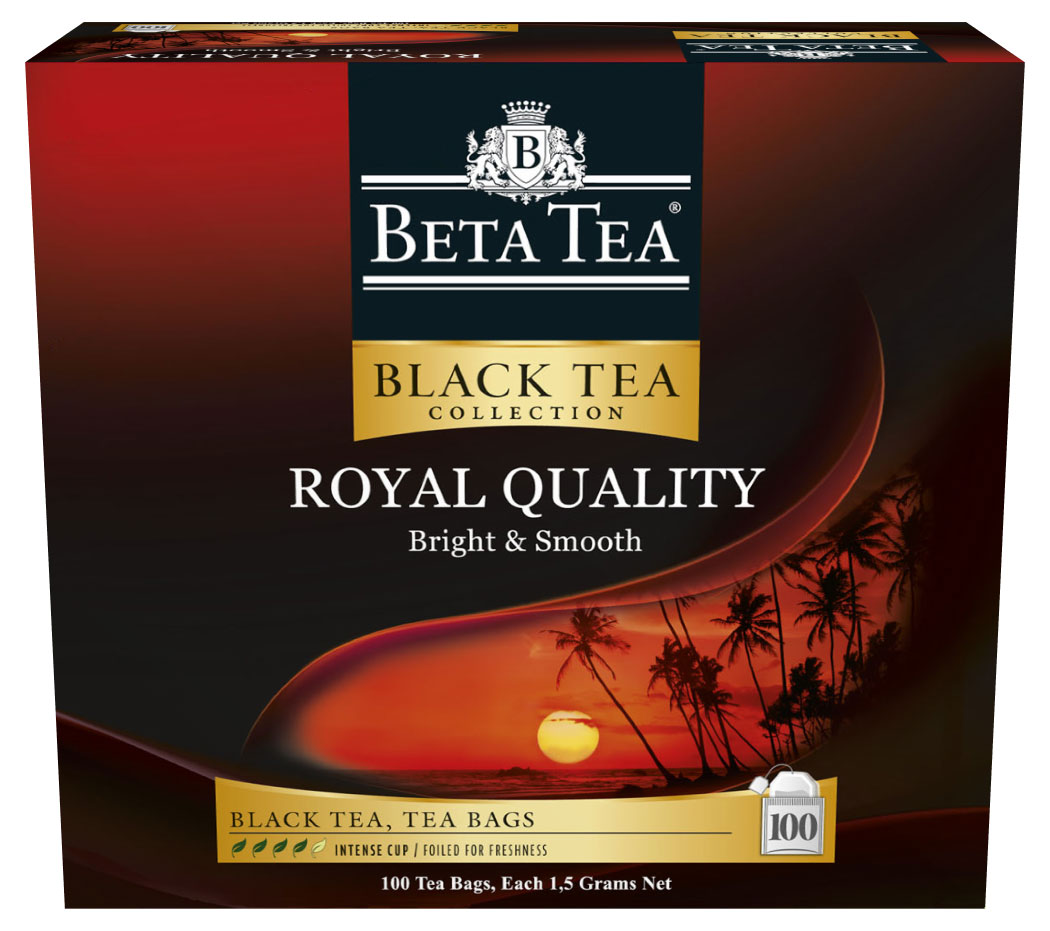

Чай черный BETA TEA Королевское Качество в пакетиках, 100х1,5 г