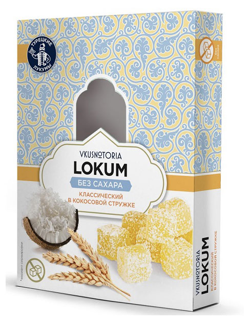 

Лукум классический Vkusnotoria в кокосовой стружке без сахара, 250 г