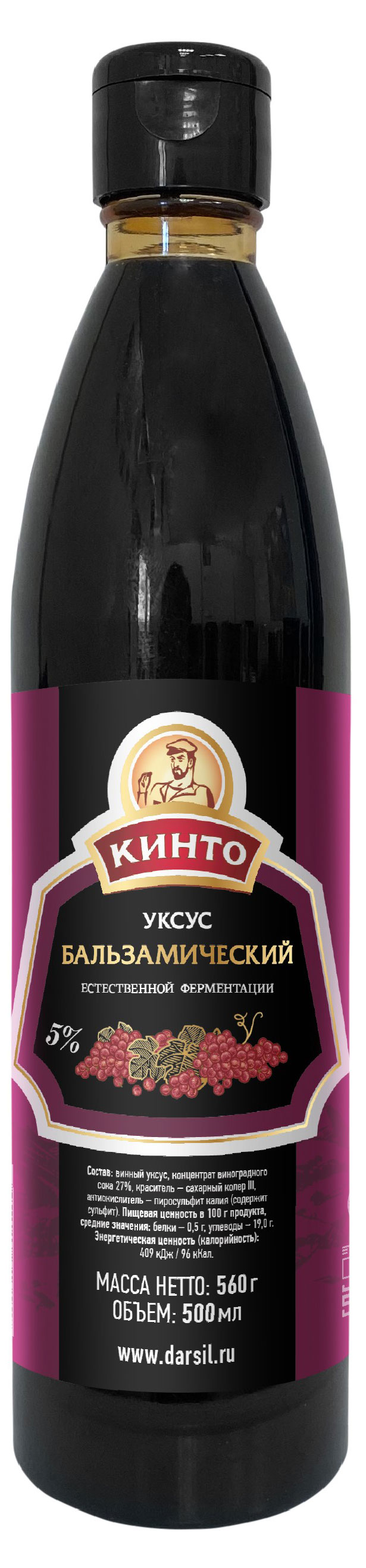 

Уксус бальзамический Кинто 5%, 500 мл