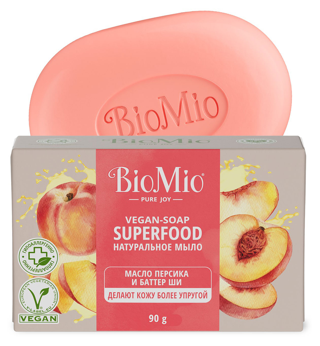

Мыло твердое BioMio масло персика и баттер ши, 90 г