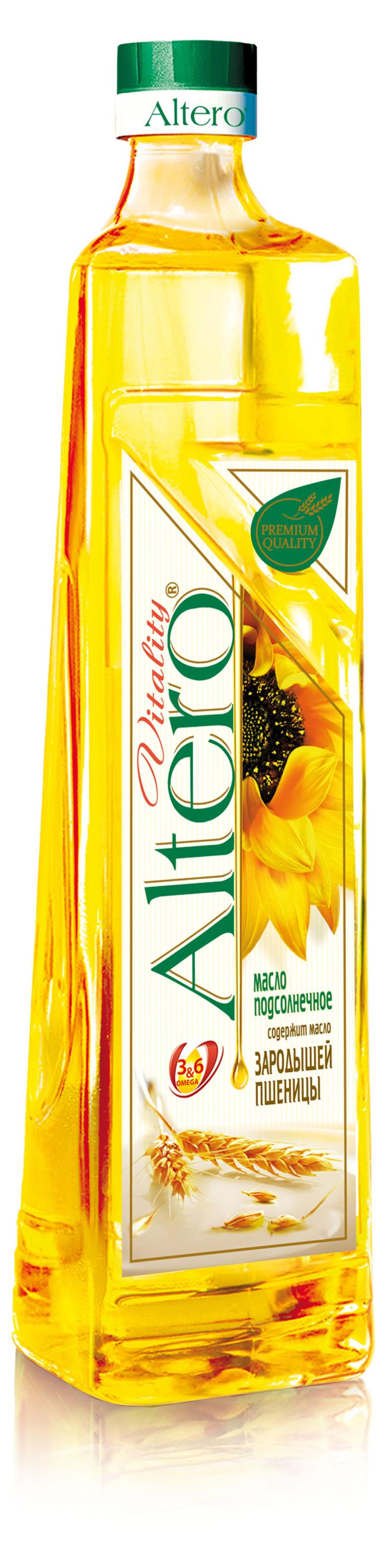 

Масло подсолнечное Altero Vitality рафинированное с зародышами пшеницы, 810 мл