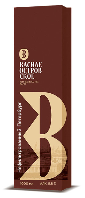 

Пивной напиток Василеостровское темное фильтрованное, 1 л