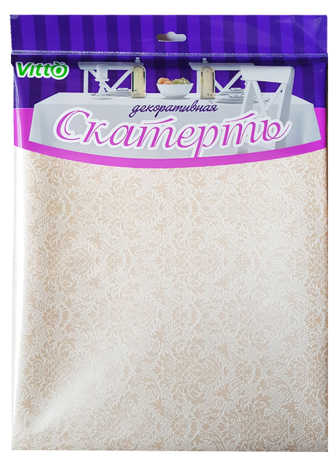 

Скатерть Vitto кремовый узор ПВХ, 135х140 см