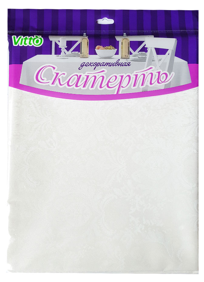 

Скатерть Vitto белый узор ПВХ, 135х140 см