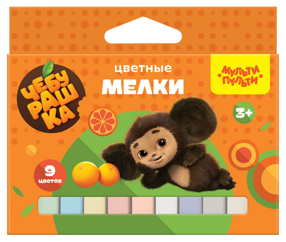 

Мелки цветные Мульти-пульти Чебурашка, 9 цветов