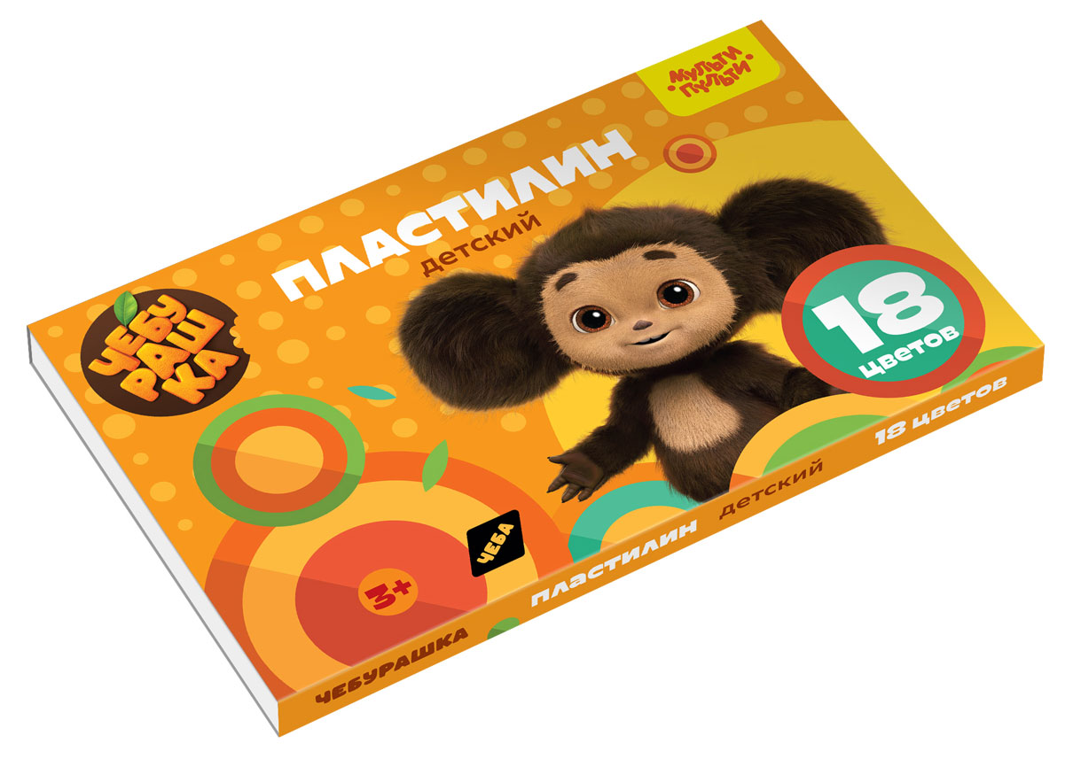 

Пластилин Мульти-пульти Чебурашка со стеком 18 цветов, 270 г