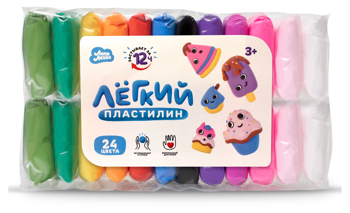 

Пластилин легкий Лепи Легко, 24 цвета