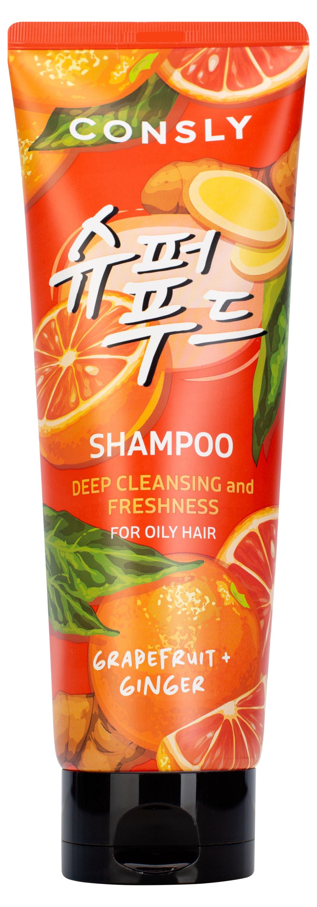 Изображение товара Шампунь для волос CONSLY с экстрактами грейпфрута и имбиря, 250 мл