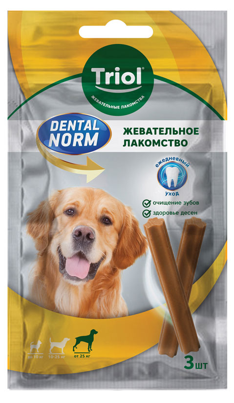 

Лакомство для собак Triol Dental norm палочки жевательные 3 шт, 120 г