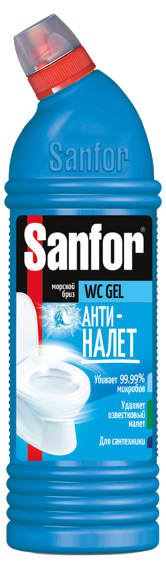 

Гель универсальный для туалета Sanfor Анти-налет Морской бриз, 1000 г