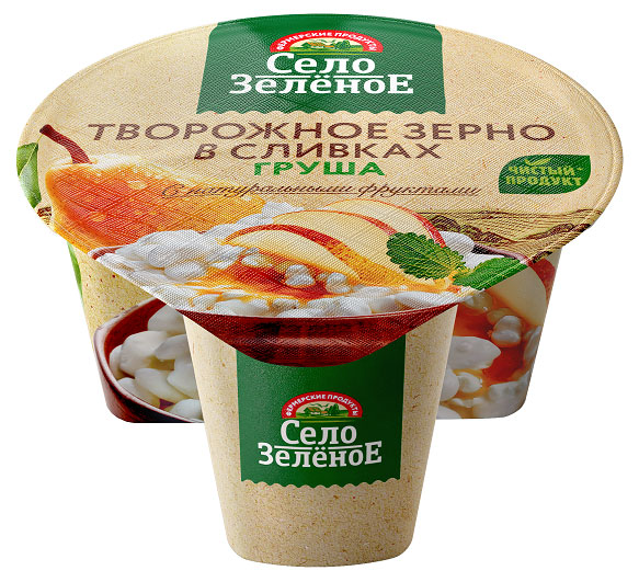 

Творог зерненый сладкий Село Зеленое груша в сливках 5% БЗМЖ, 130 г